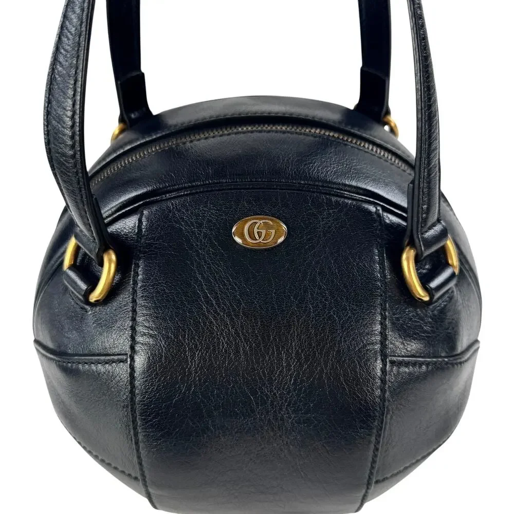 Gucci Leather Basketball Handbag